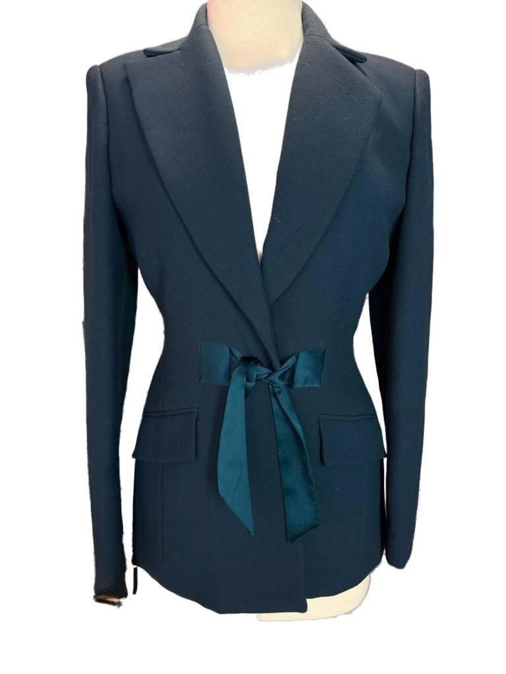 Oscar by Oscar de la Renta Teal Wool Blazer Size 6
